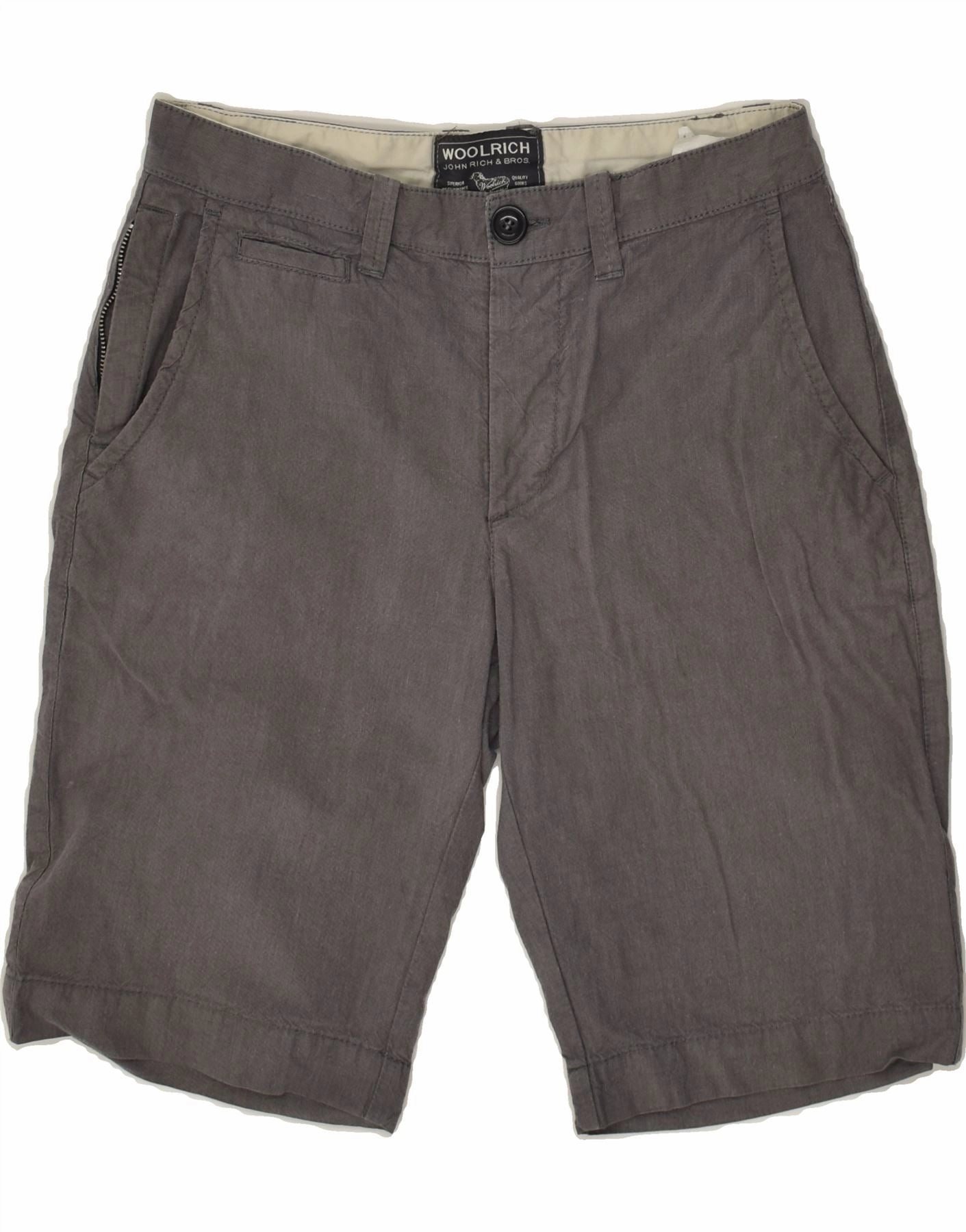 WOOLRICH Mens Chino Shorts W30 Medium  Grey Cotton Reinforced Stress Points Bacterial Growth Prevention