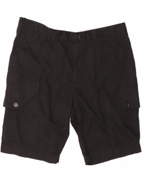 MICHAEL KORS Mens Cargo Shorts W38 XL Black Cotton Body Contouring athletic style