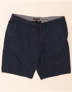MICHAEL KORS Mens Chino Shorts W38 XL Navy Blue Cotton Anti Slip Grip Technology
