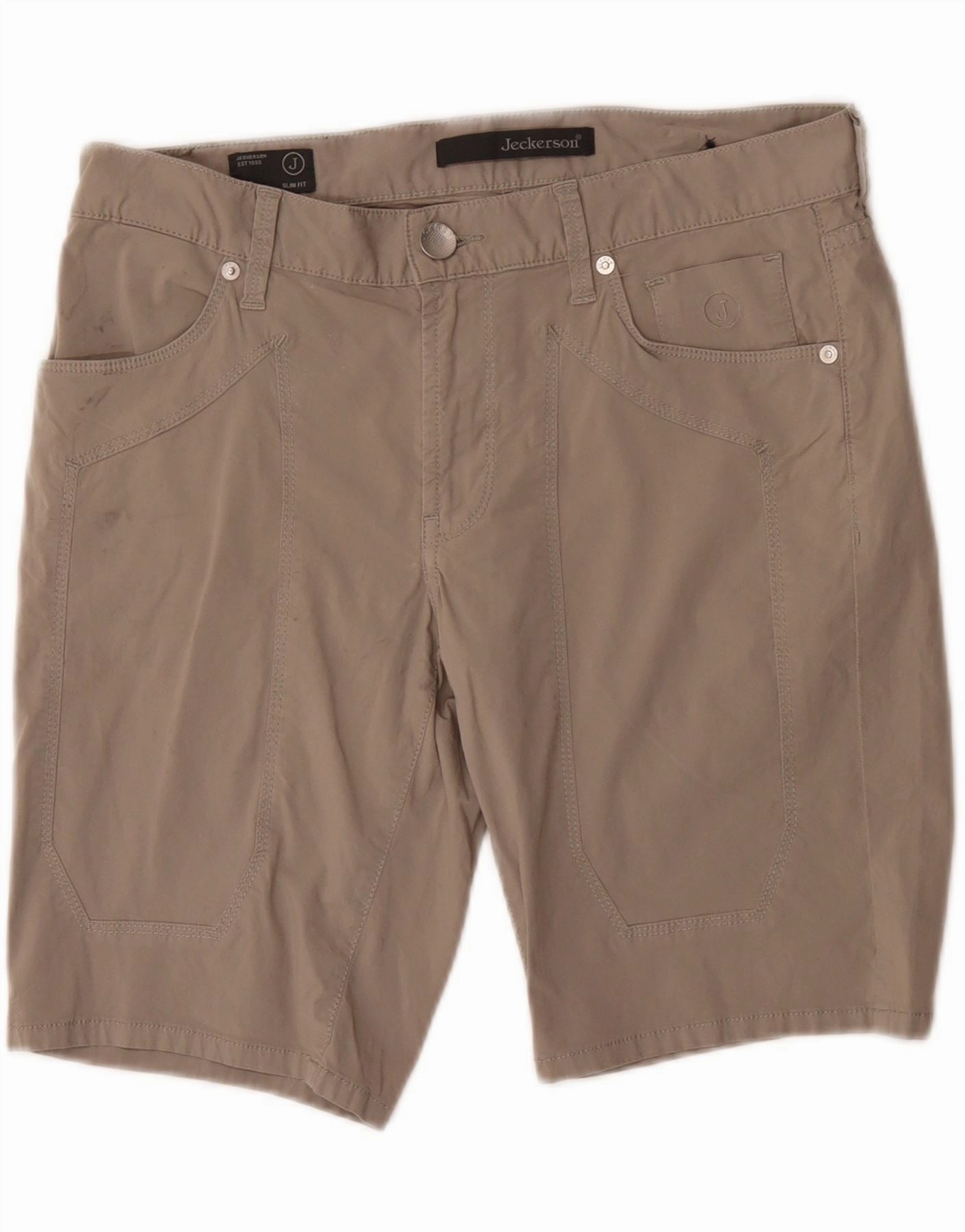 Casual Style JECKERSON Mens Slim Fit Casual Shorts W30 Medium Grey Cotton