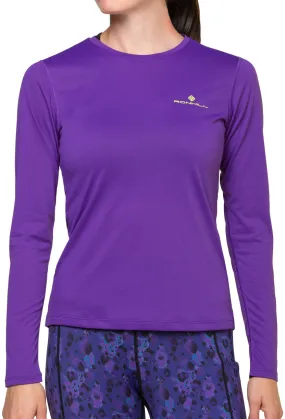 Flattering Fit Ronhill Core Long Sleeve Womens Running Top - Purple