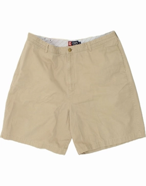 CHAPS Mens Chino Shorts W42 2XL Beige Cotton Double Layered Reinforcement Fastening Closure