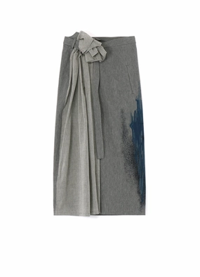 Versatile Waist MINI HERRINGBONE BEE PRINT DOUBLE BELTED SKIRT