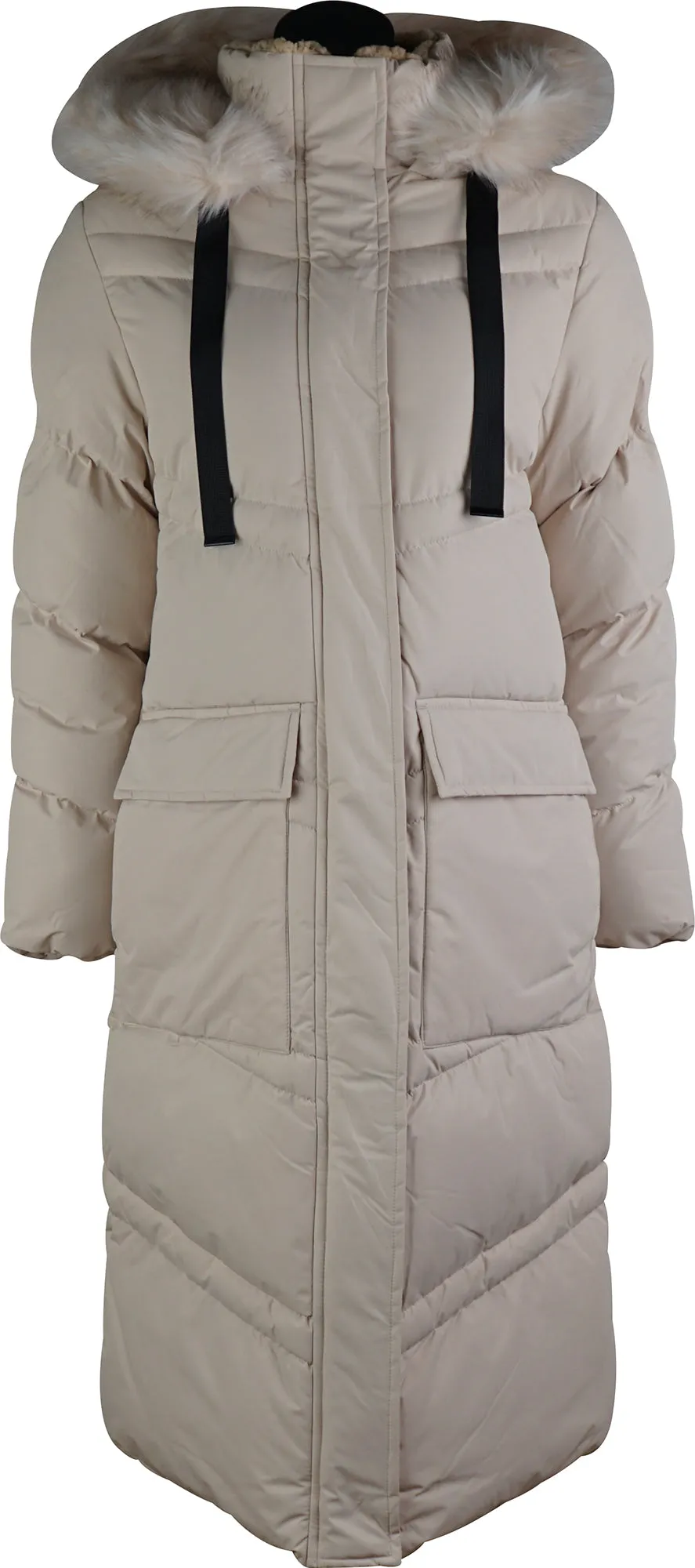 Weekend Vibes Fairway Womens Long Jacket - Beige Bonded Zippers