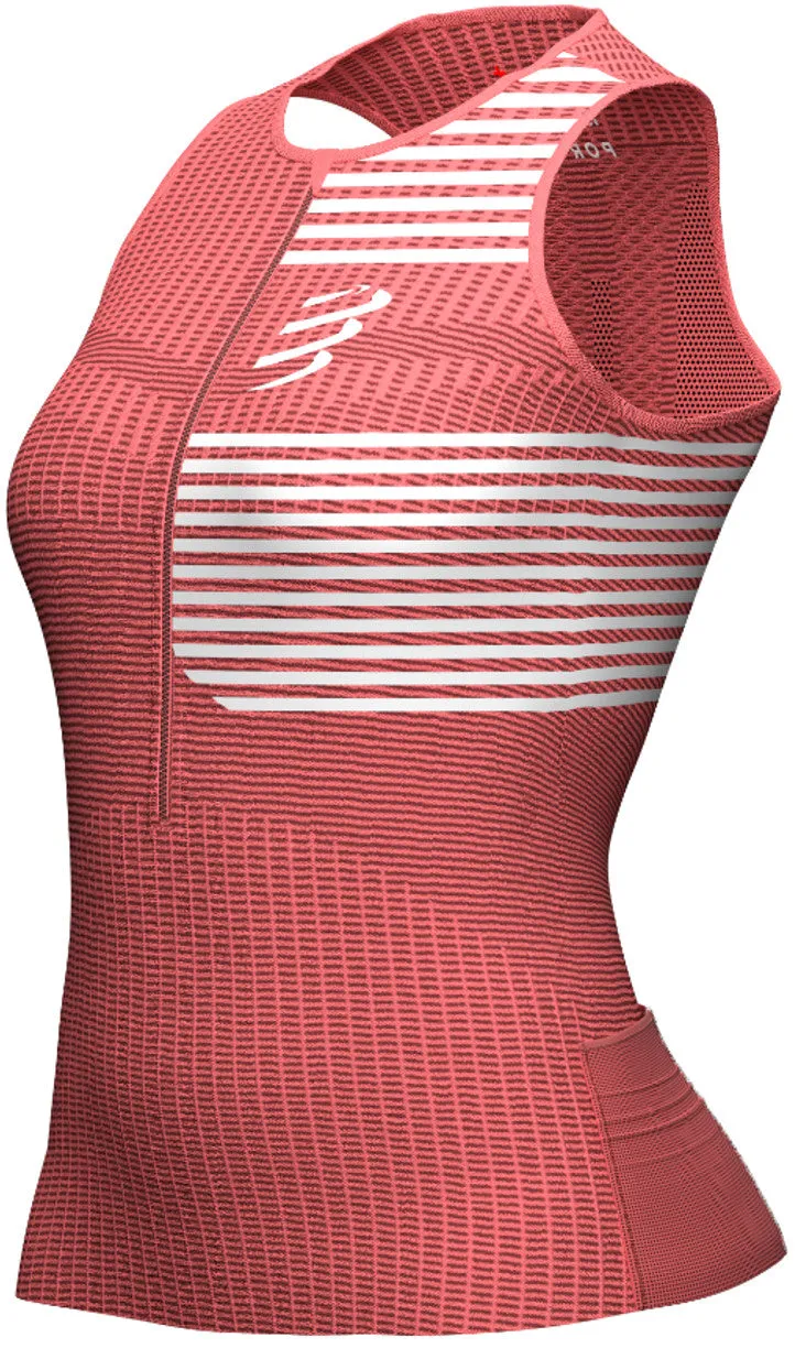 Compressport Tri Postural Womens Cycling Vest Tank Top - Pink Snag Resistant Surface