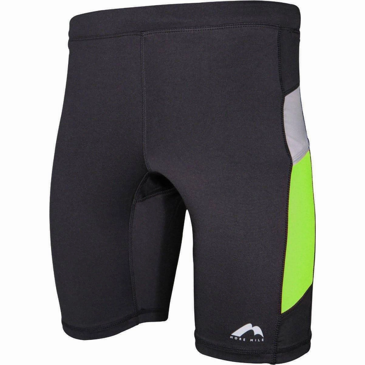 More Mile More-Tech Mens Short Running Tights - Black Breezy Vibe