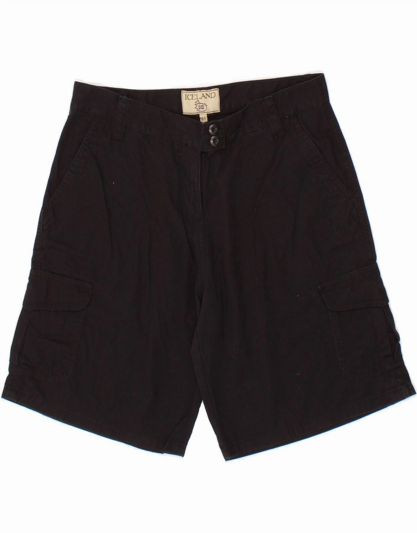 Non Irritating Tags TearResistantBuild ICELAND Mens Cargo Shorts IT 44 XS W27 Navy Blue Cotton