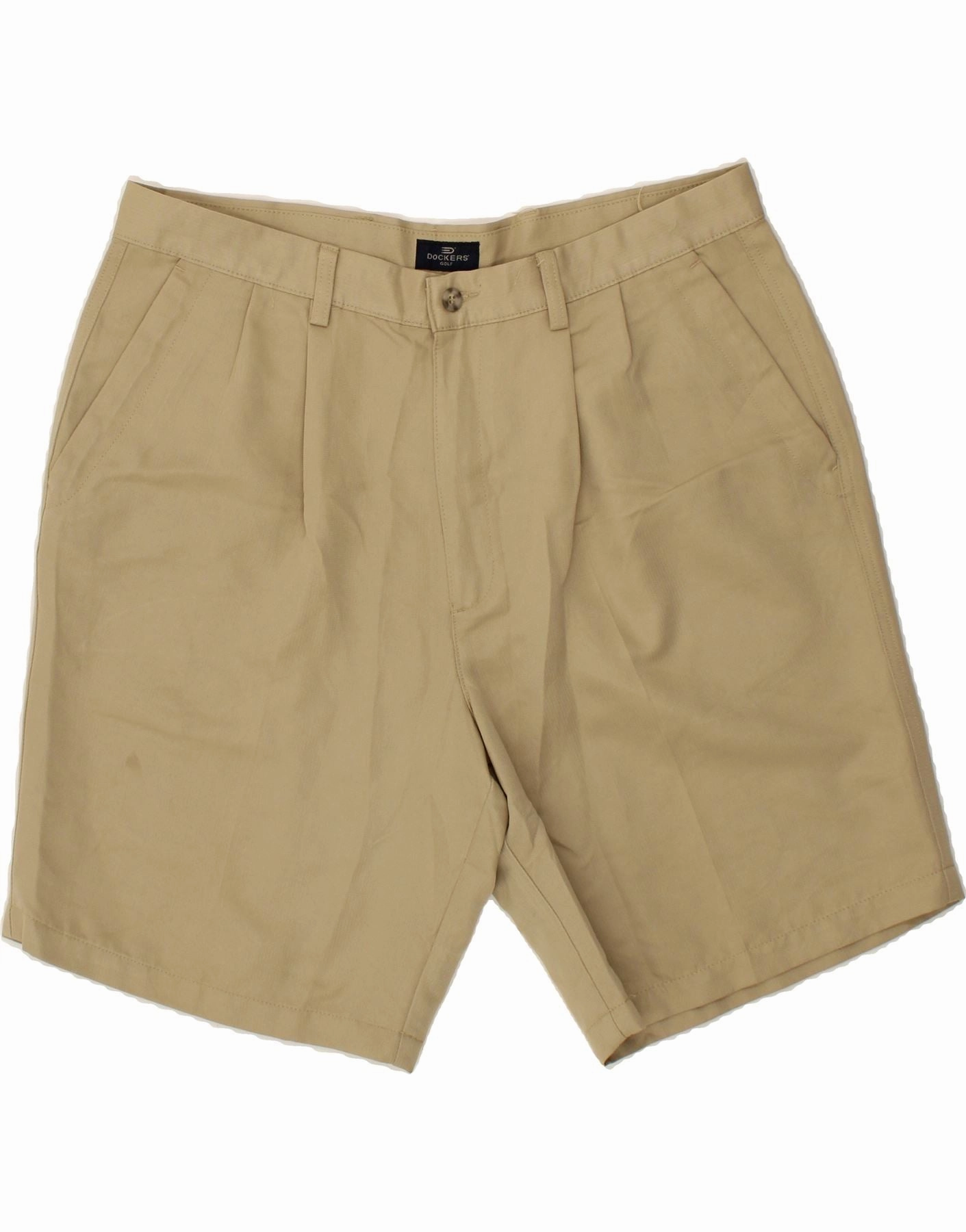 Sport Flex Fit Movement Freedom DOCKERS Mens Golf Chino Shorts W38 XL Beige Polyester