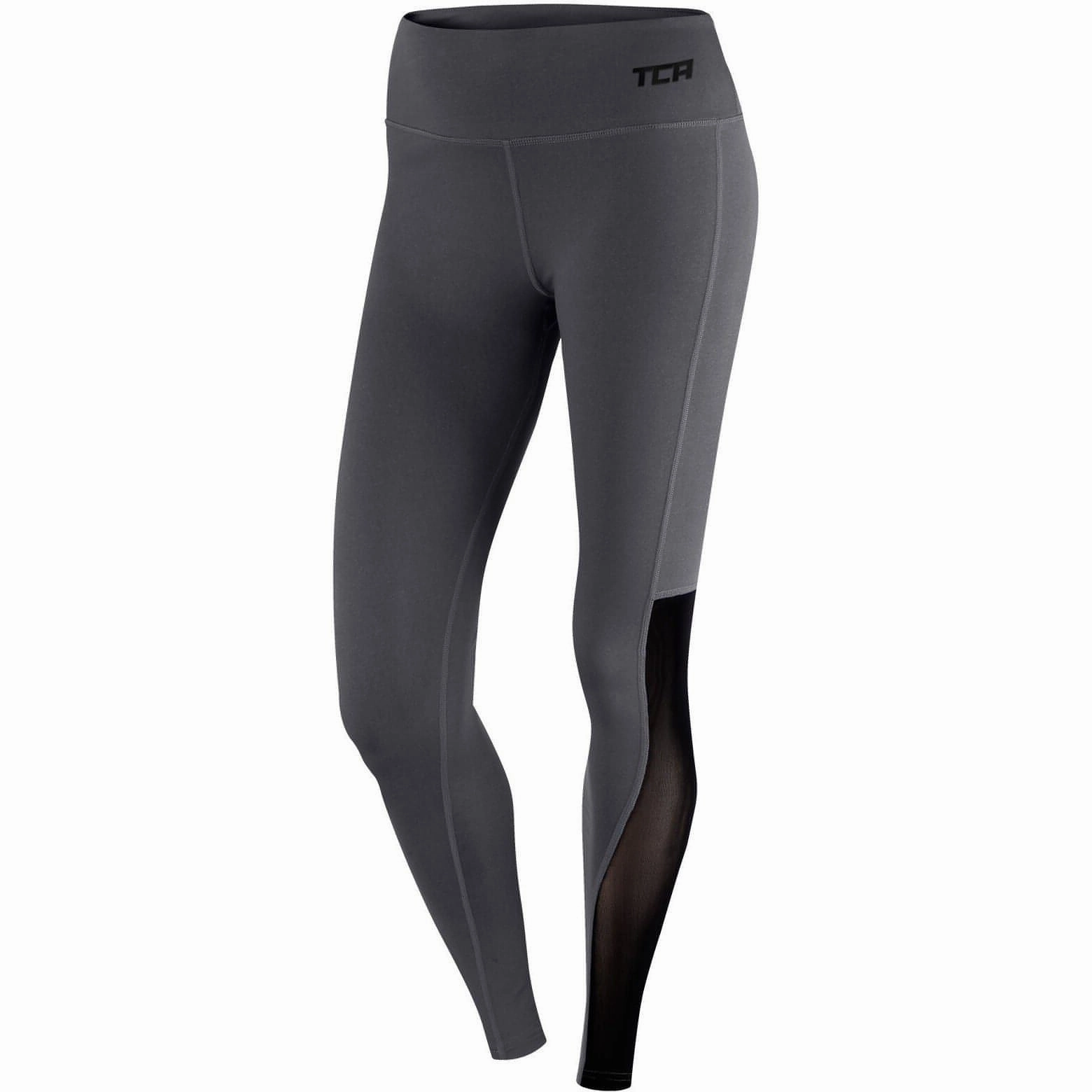 Fitness Lover Cycling Trip TCA Pro Performance MeshLuxe Womens Long Running Tights - Grey
