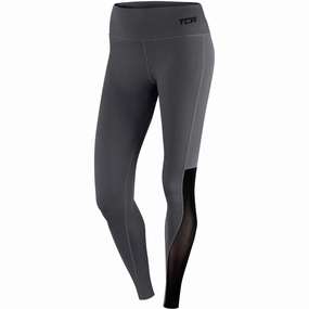 TCA Pro Performance MeshLuxe Womens Long Running Tights - Grey Motion Ease