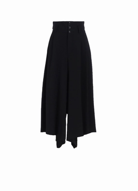 WOOL GABARDINE WIDE PANTS Tangle Free Cuffs Chilly Day Layers