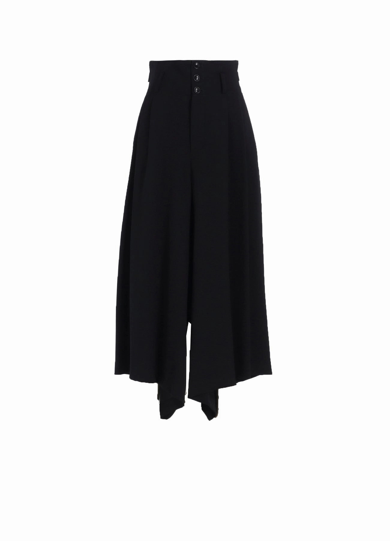 WOOL GABARDINE WIDE PANTS Tangle Free Cuffs Chilly Day Layers
