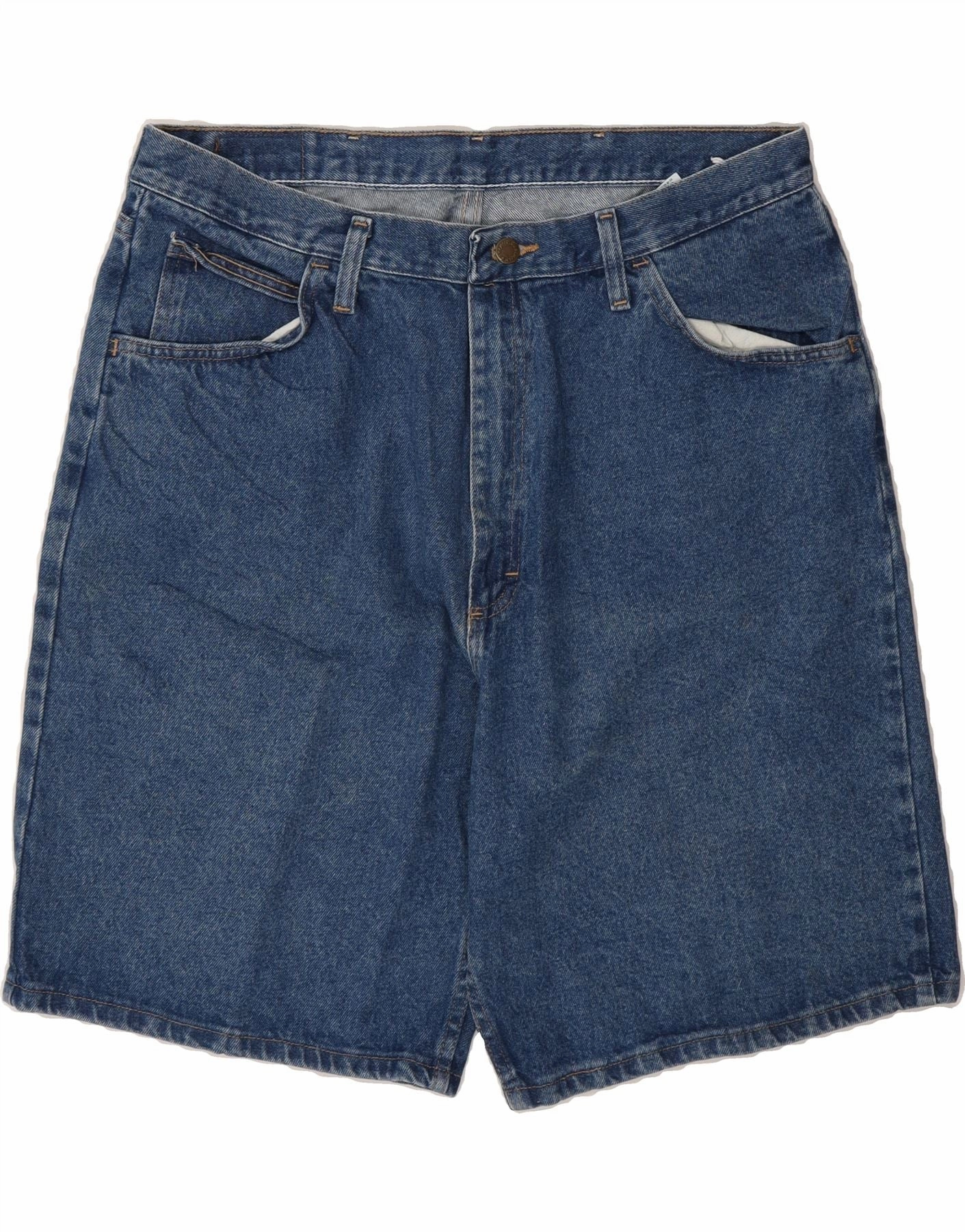 WRANGLER Mens Relaxed Fit Denim Shorts W38 XL  Blue Cotton High Rise Waist Lightweight Fabric
