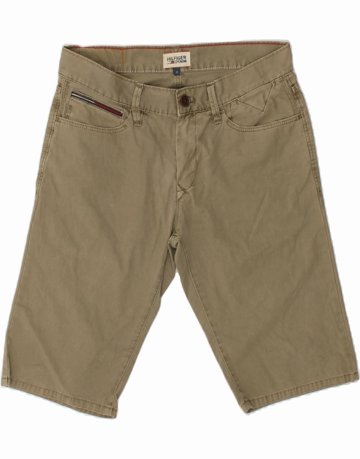 TOMMY HILFIGER Mens Casual Shorts W29 Small Grey Cotton Relaxed Waistband Crisp Texture