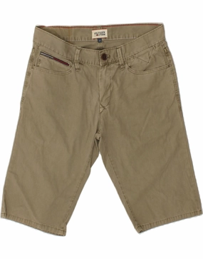 TOMMY HILFIGER Mens Casual Shorts W29 Small Grey Cotton Relaxed Waistband Crisp Texture