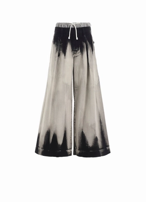 Everyday Comfort Fit Relax Fit Wear 10OZ BLEACHED DENIM LAYERED-LIKE WIDE PANTS