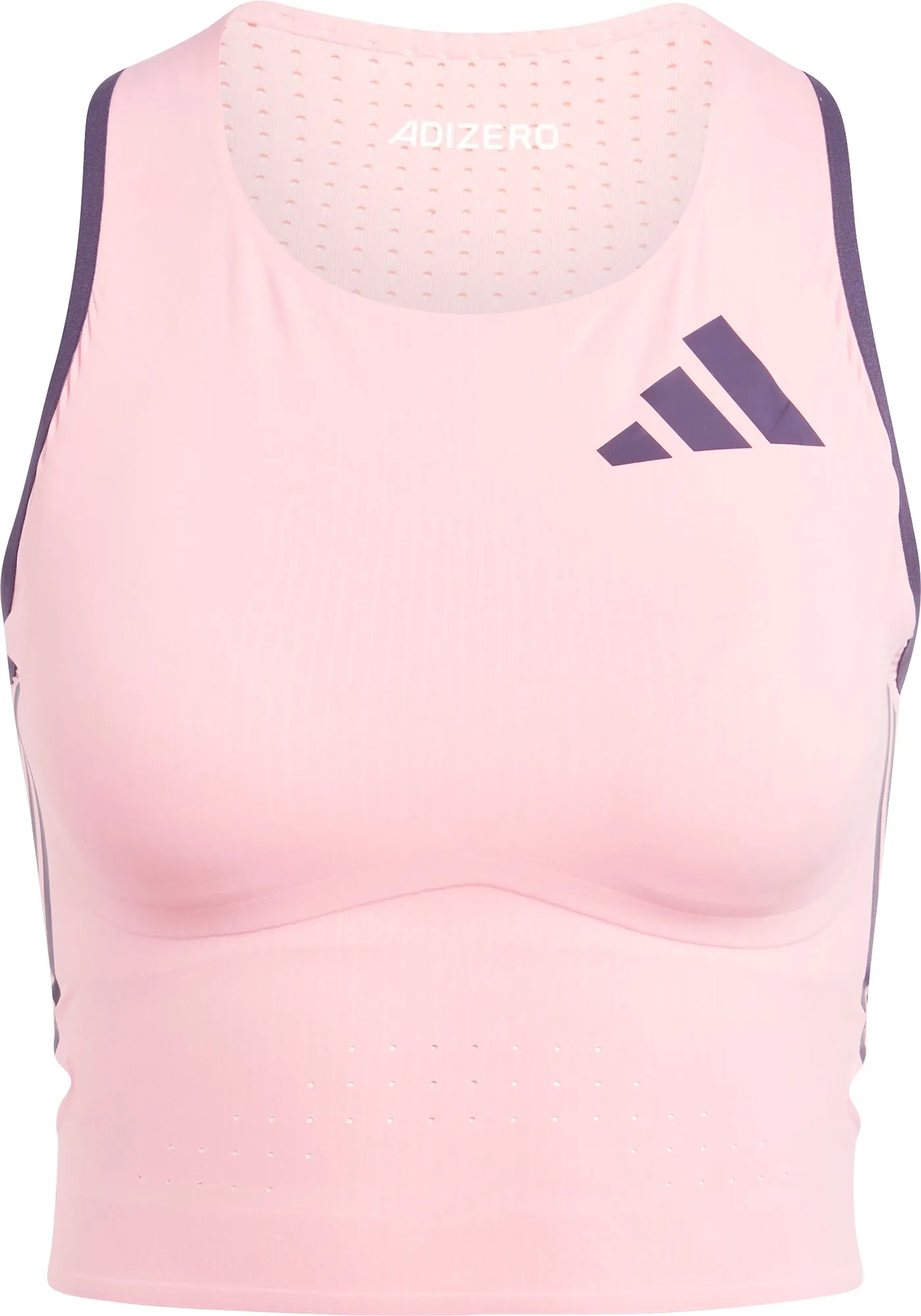 adidas Adizero Promo Womens Running Crop Top - Pink Essential Layer Regular Fit