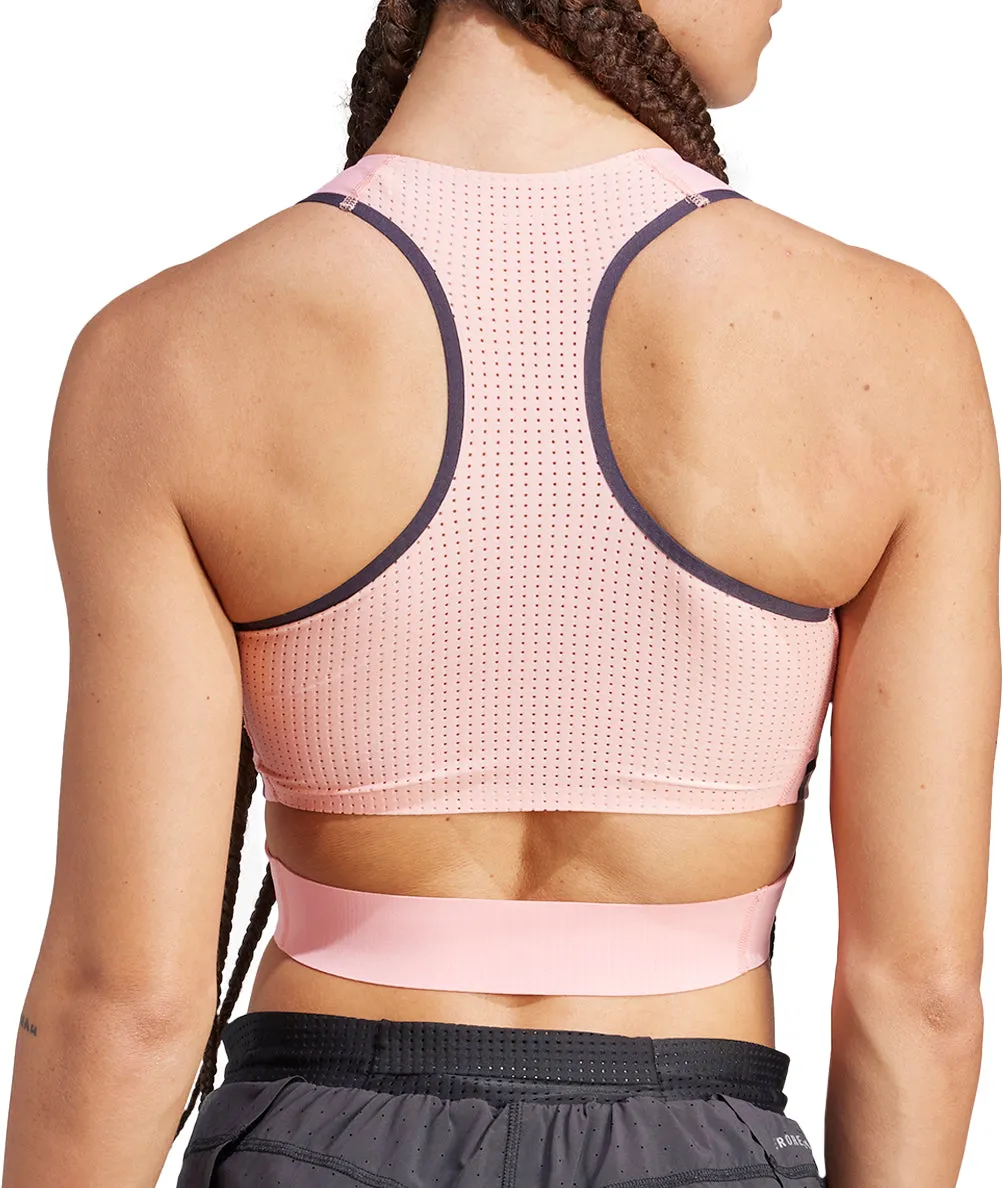 adidas Adizero Promo Womens Running Crop Top - Pink Durable Material Tear Resistant Knit