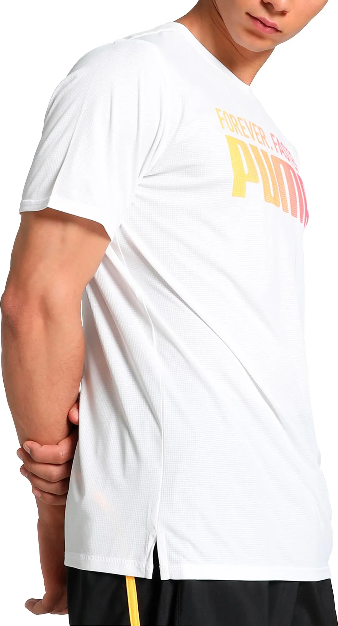 Puma Favourite Forever Faster Short Sleeve Mens Running Top - White Travel Essential