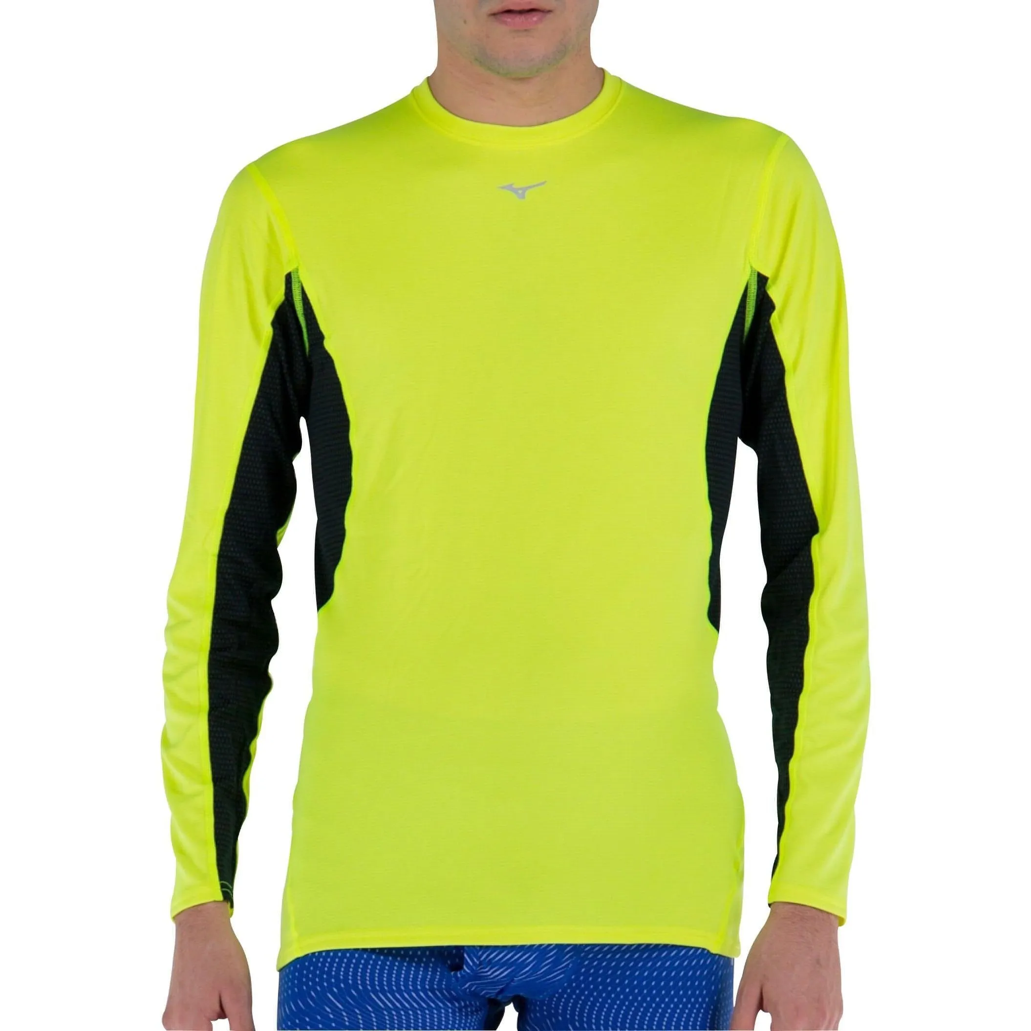 Mizuno Breath Thermo Mid Weight Long Sleeve Mens Running Top - Yellow Eco-friendly