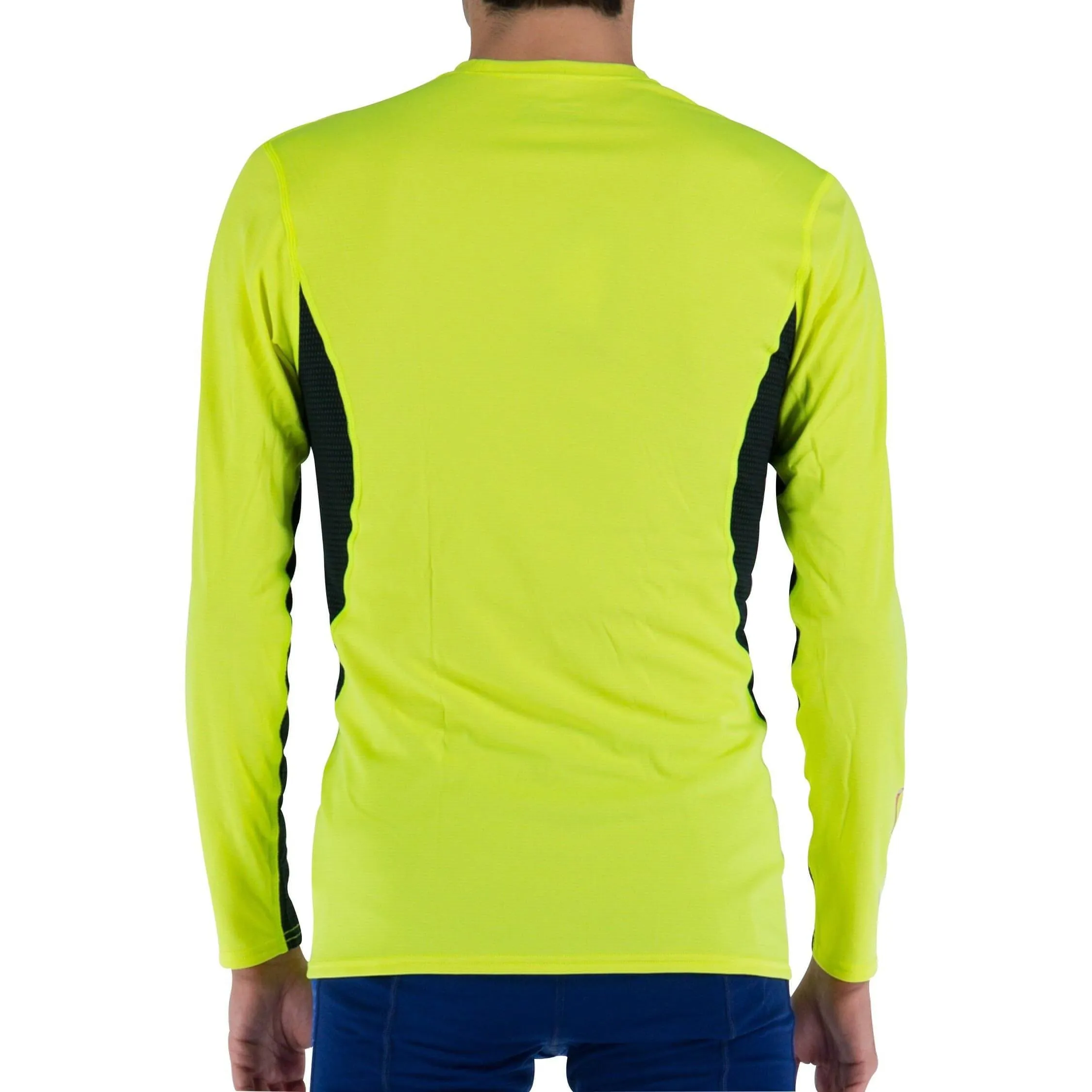 Sporty Chic Mizuno Breath Thermo Mid Weight Long Sleeve Mens Running Top - Yellow
