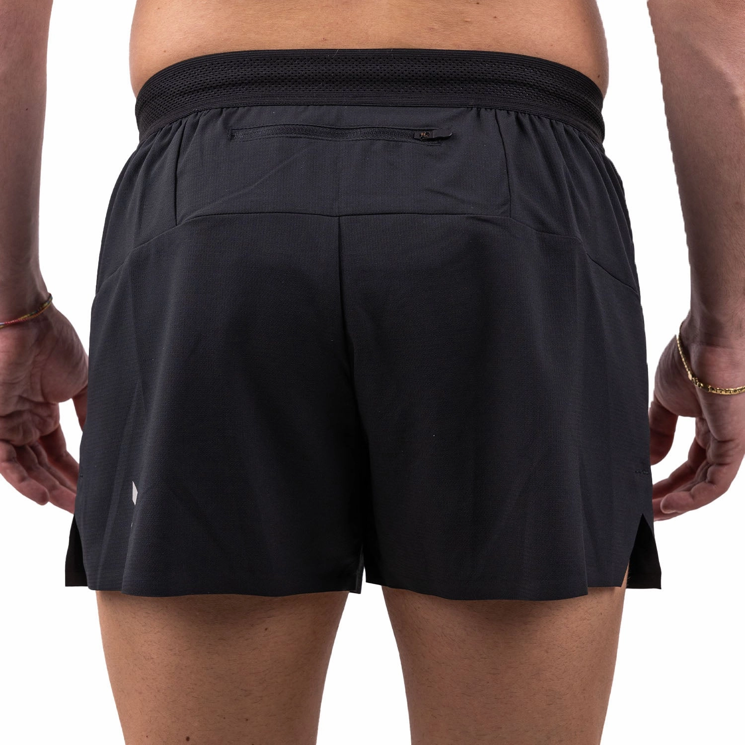 Mizuno Tech Light 3.5 Inch Mens Running Shorts - Black Motion Support silk blend