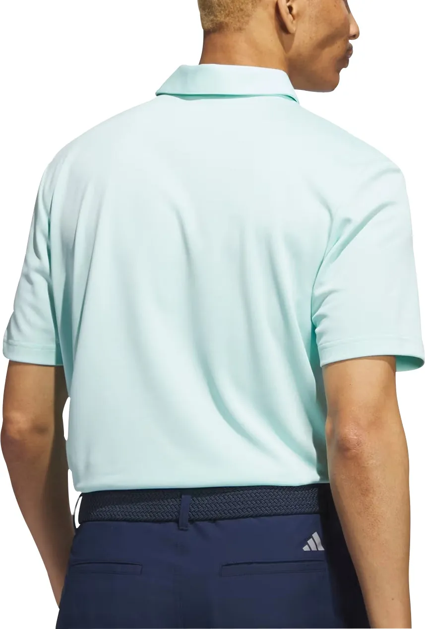 adidas Drive Heather Short Sleeve Mens Golf Polo Shirt - Green elastic waistband