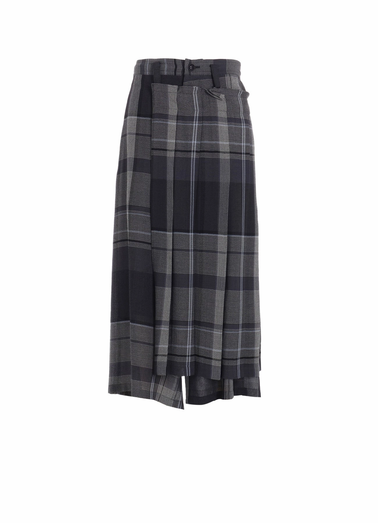 Chic Design Dynamic Flex Panels GAUZE PLAID WRAPT PLEATED PANTS