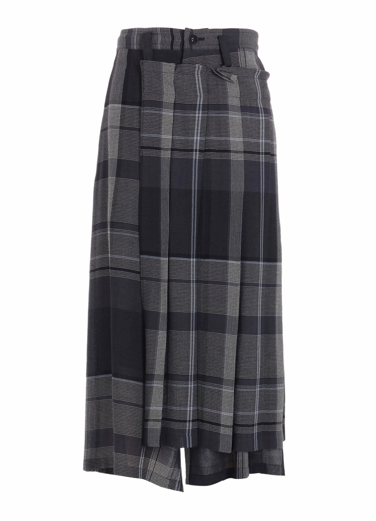 Casual Vibe GAUZE PLAID WRAPT PLEATED PANTS