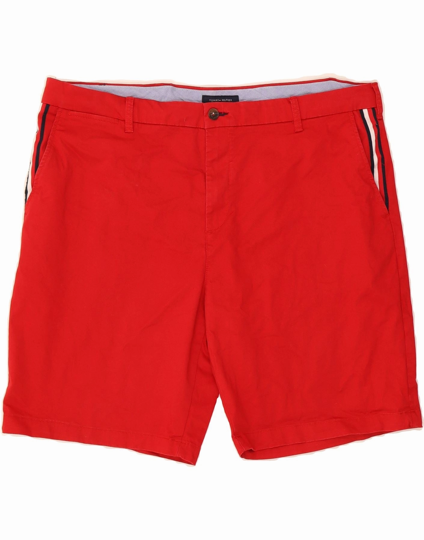 TOMMY HILFIGER Mens Chino Shorts W42 2XL Red Cotton Stay Fresh