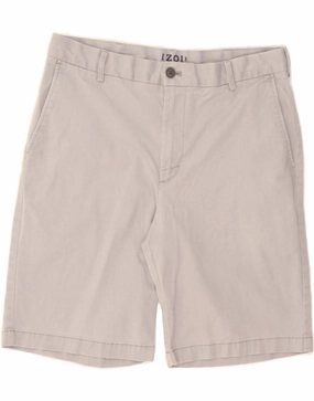 Free Movement Sweat Wicking Lining IZOD Mens Chino Shorts W32 Medium  Grey Cotton