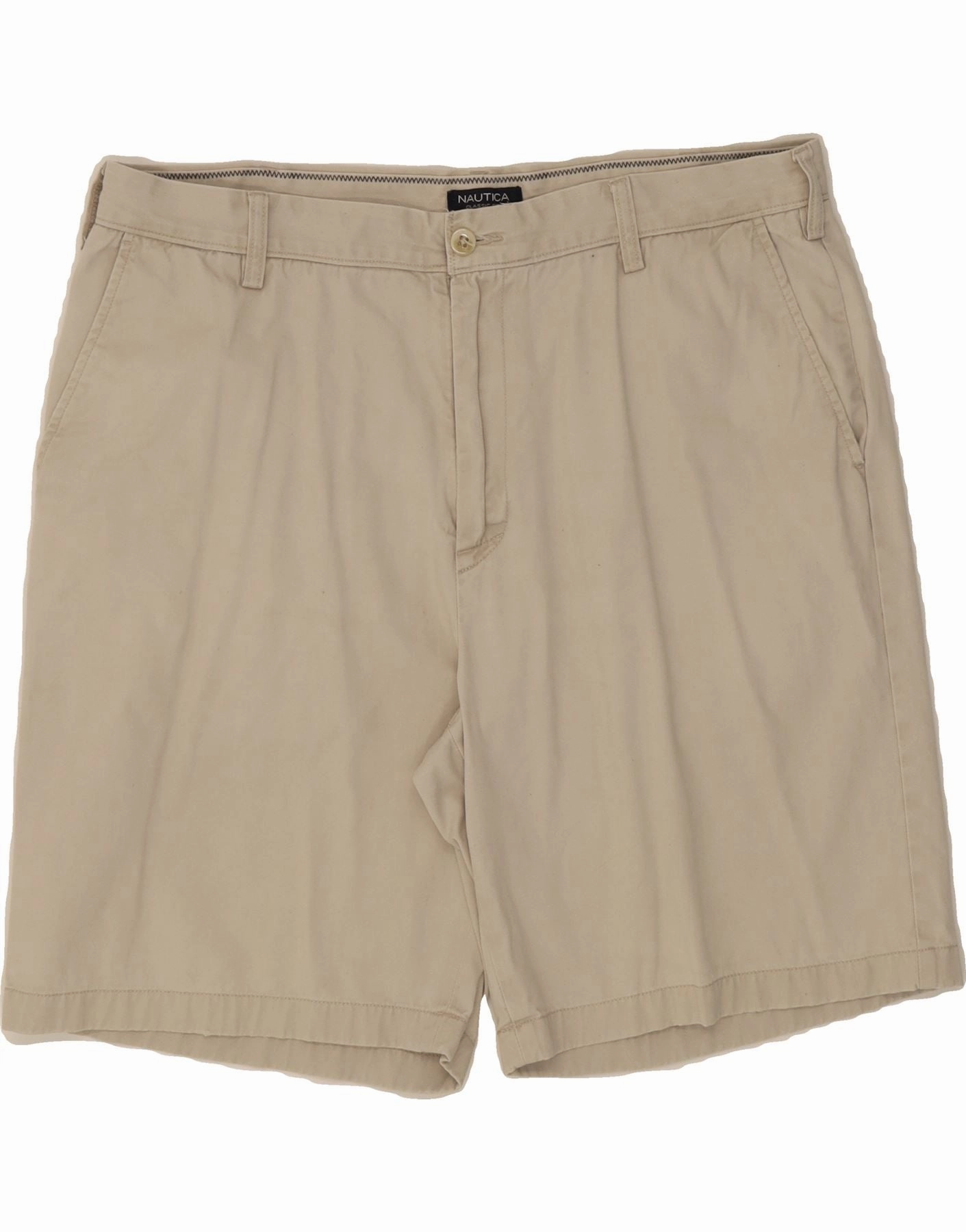 LaserCutEdging NAUTICA Mens Classic Fit Chino Shorts W38 XL Beige Cotton