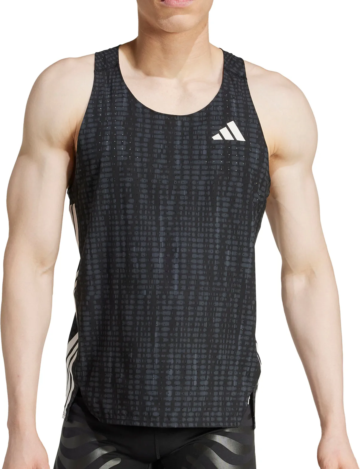 adidas Adizero Mens Running Vest - Black oversized but not shapeless