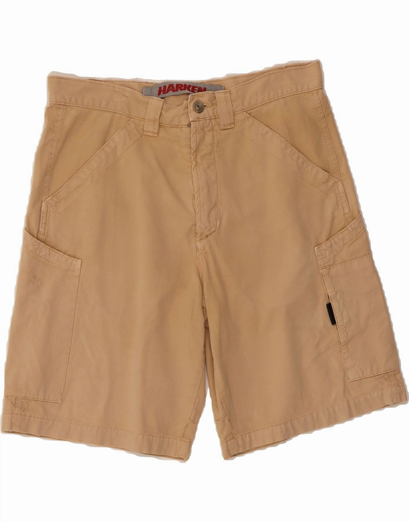sports industry Tear Resistant Panels VINTAGE Mens Cargo Shorts W32 Medium  Beige Cotton