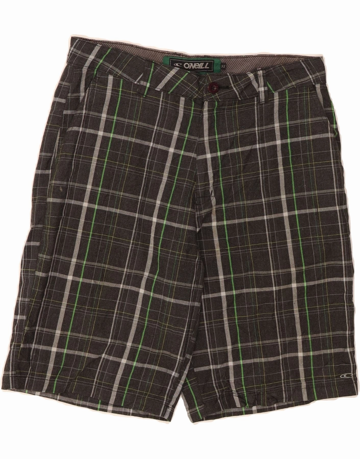 Quick Movement O'NEILL Mens Chino Shorts W32 Medium Grey Check Polyester