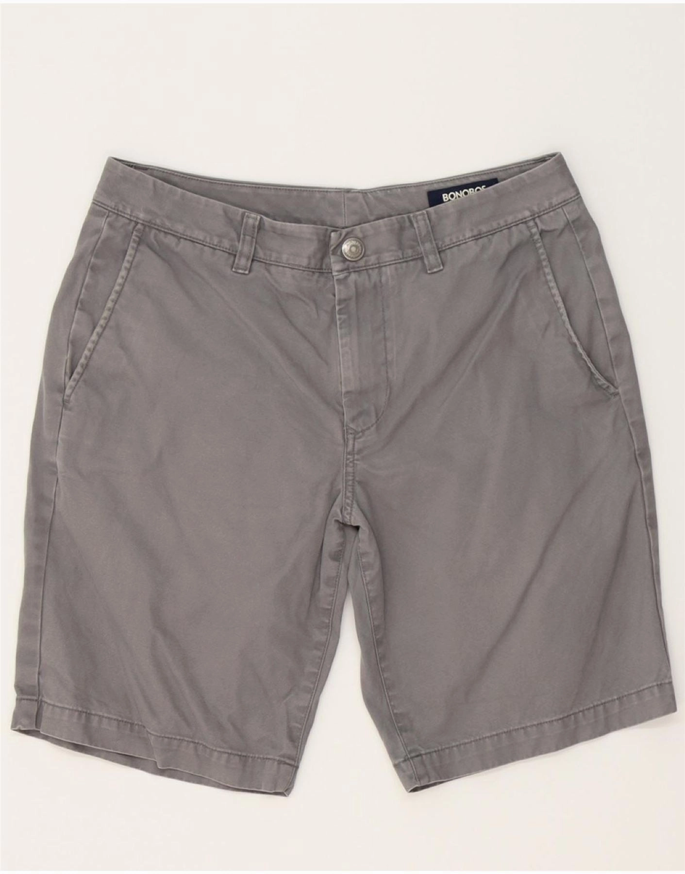 Elastic Waistband Design BONOBOS Mens Chino Shorts W30 Medium Grey Cotton