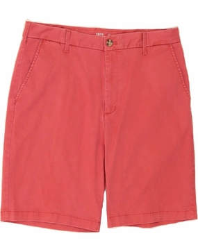 IZOD Mens Salt Water Chino Shorts W32 Medium Red Cotton Clean Aesthetic