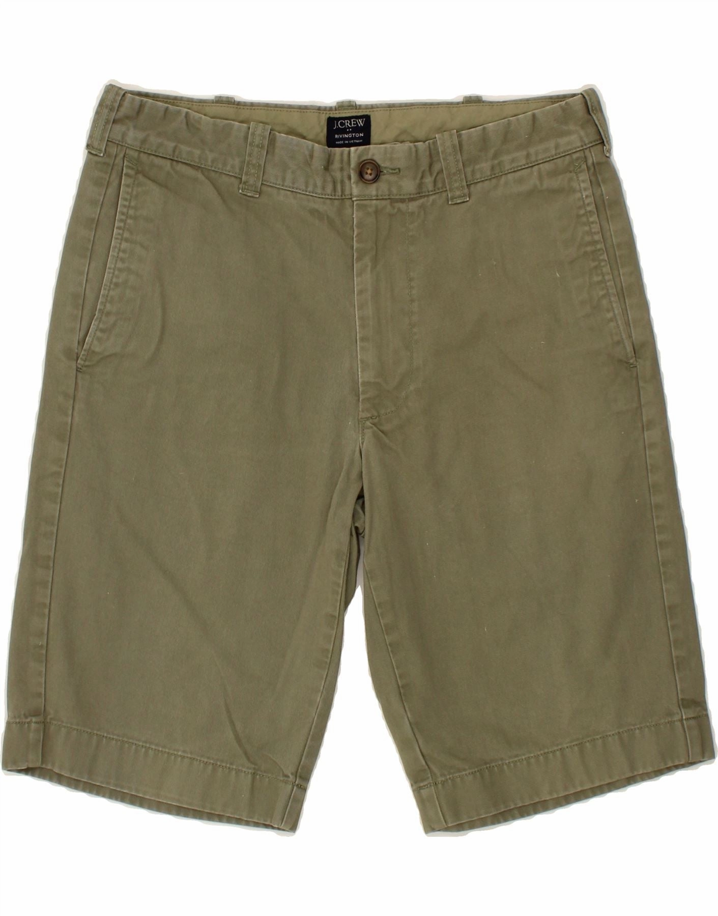 J. CREW Mens Rivington Chino Shorts W31 Medium Khaki Cotton Airflow channels Outdoor Style