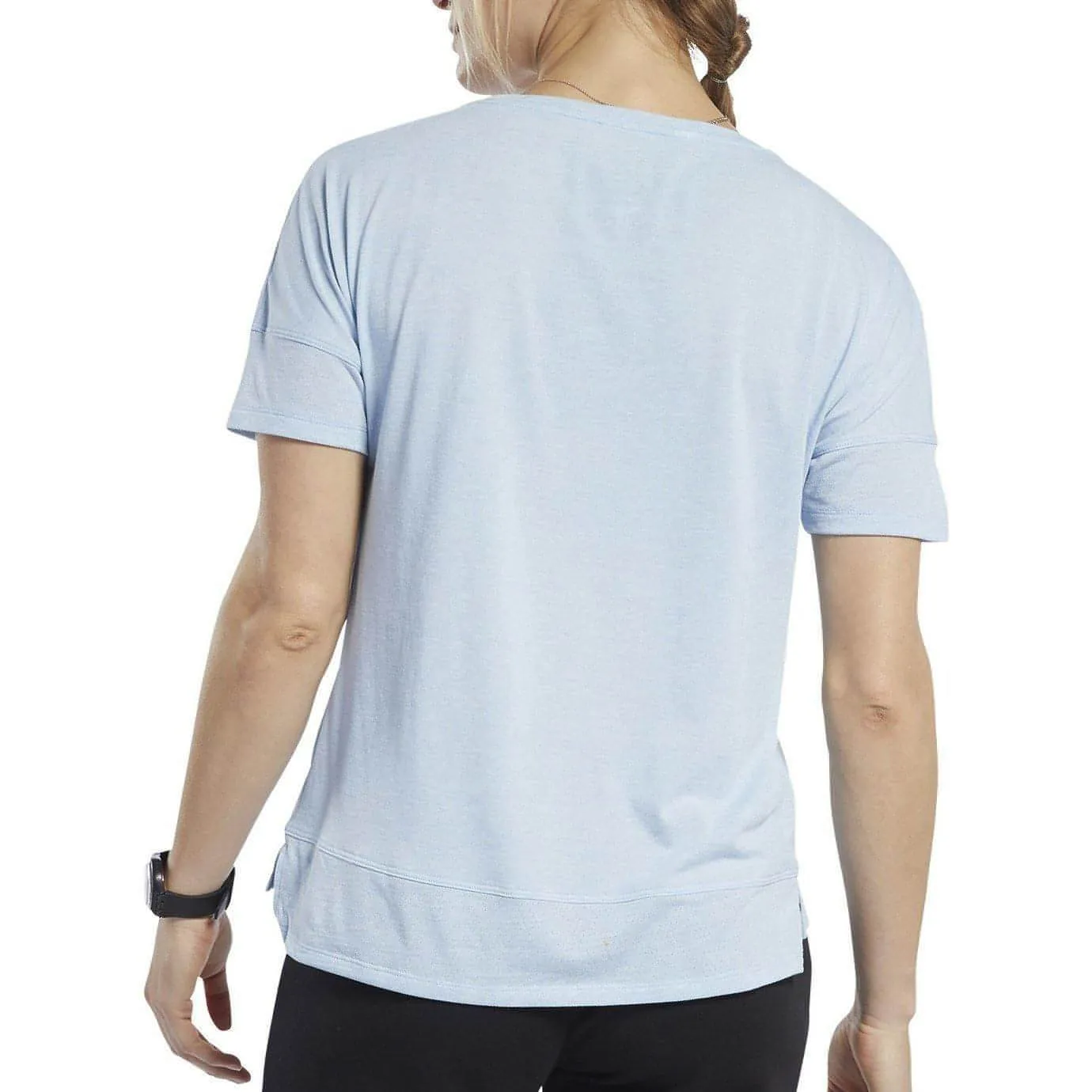 Reebok ActivChill   Cotton Short Sleeve Womens Training Top - Blue Quick Dry Fabric SlimFitDesign