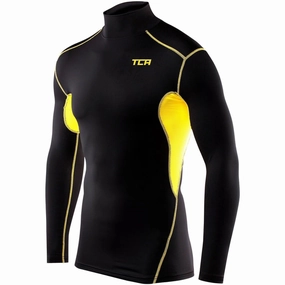 WaterRepellent Coating Skating TCA HyperFusion Mock Neck Long Sleeve Junior Compression Top - Black