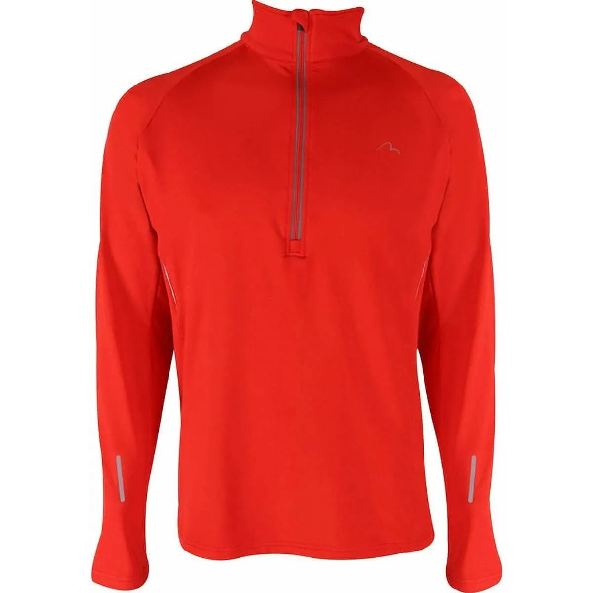 More Mile Alaska Half Zip Long Sleeve Mens Running Top - Red StretchComfortWeave UltraLightweight