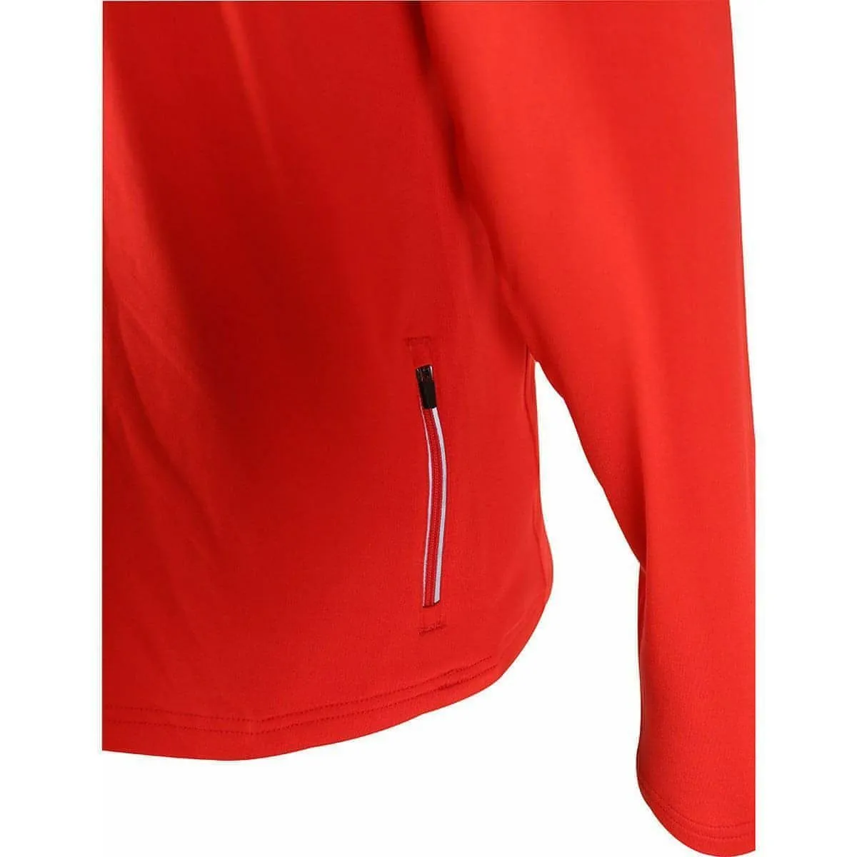No Fade Technology More Mile Alaska Half Zip Long Sleeve Mens Running Top - Red