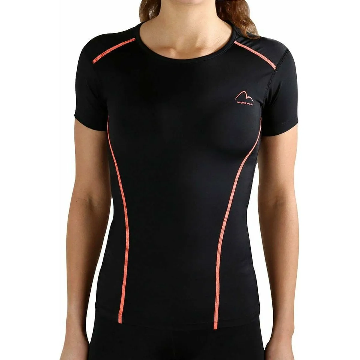 Odor Control Finish More Mile Compression Short Sleeve Womens Top - Black