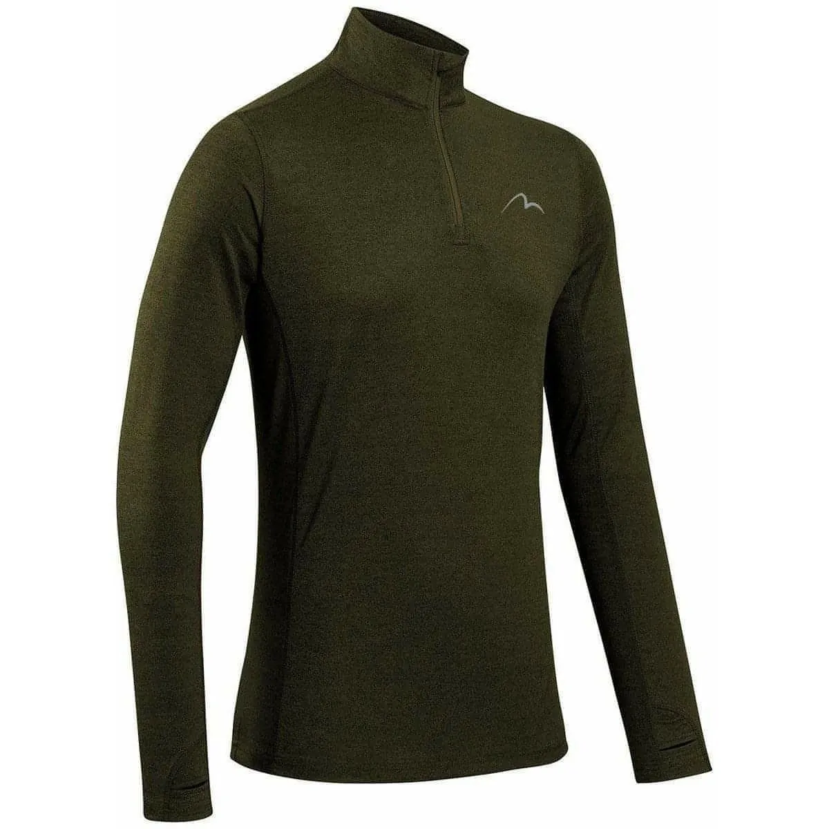 EcoConscious Processing MoistureWicking Technology More Mile Core Half Zip Long Sleeve Mens Running Top - Green