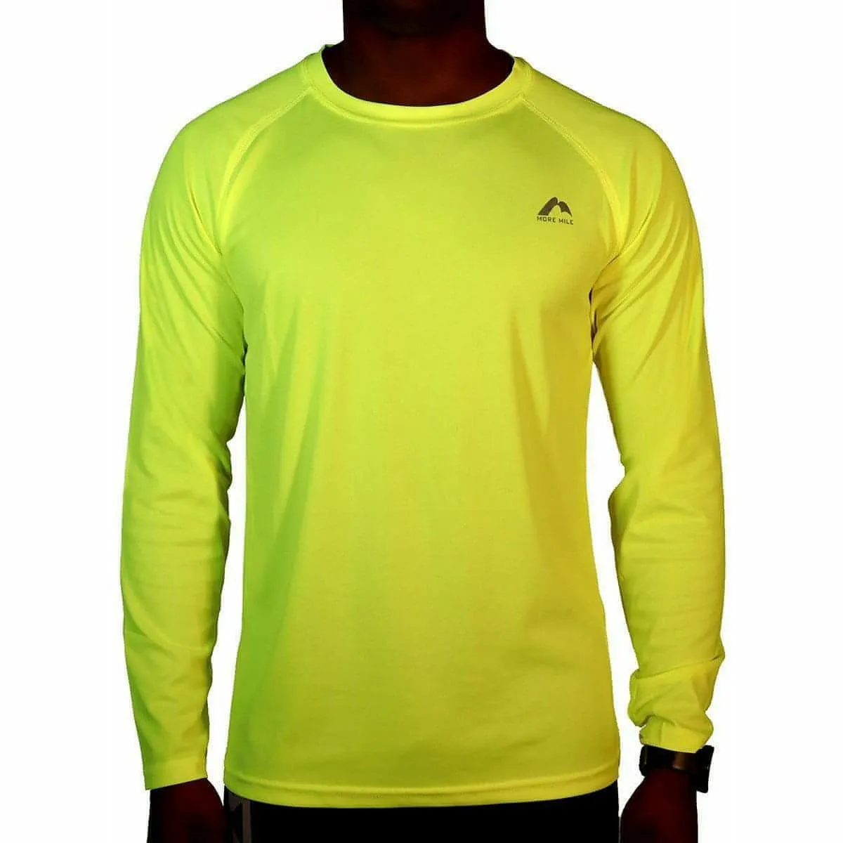 More Mile Lumino Long Sleeve Mens Running Top - Yellow BreathableMaterial