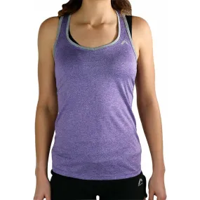More Mile Marl Womens Training Vest - Purple elastic waistband Timeless Comfort