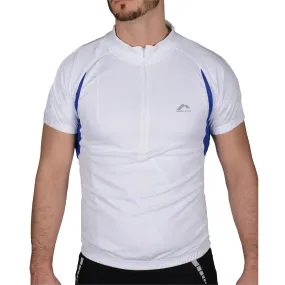 proper length More Mile Short Sleeve Half Zip Mens Cycling Jersey - White