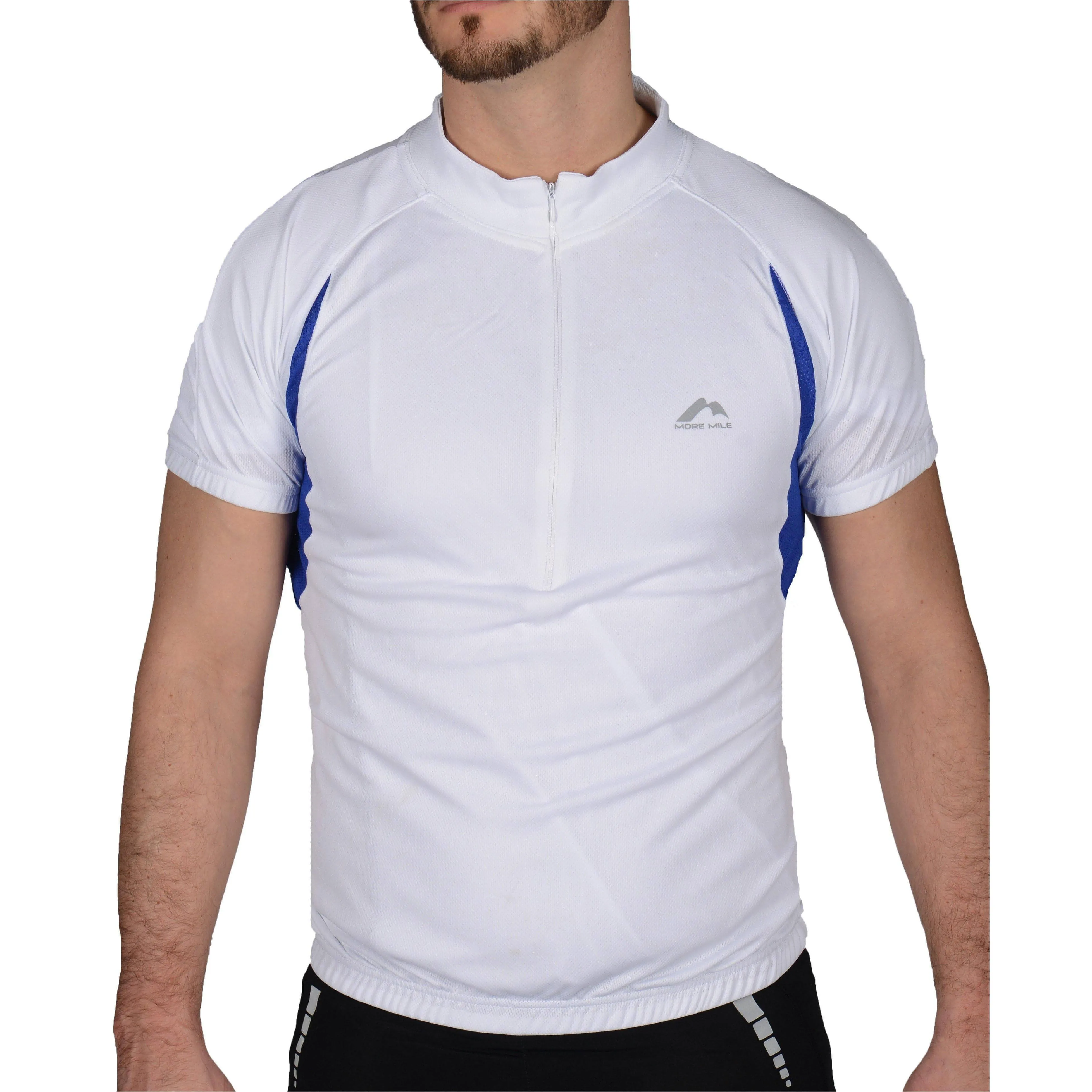 Fashionable Layer More Mile Short Sleeve Half Zip Mens Cycling Jersey - White