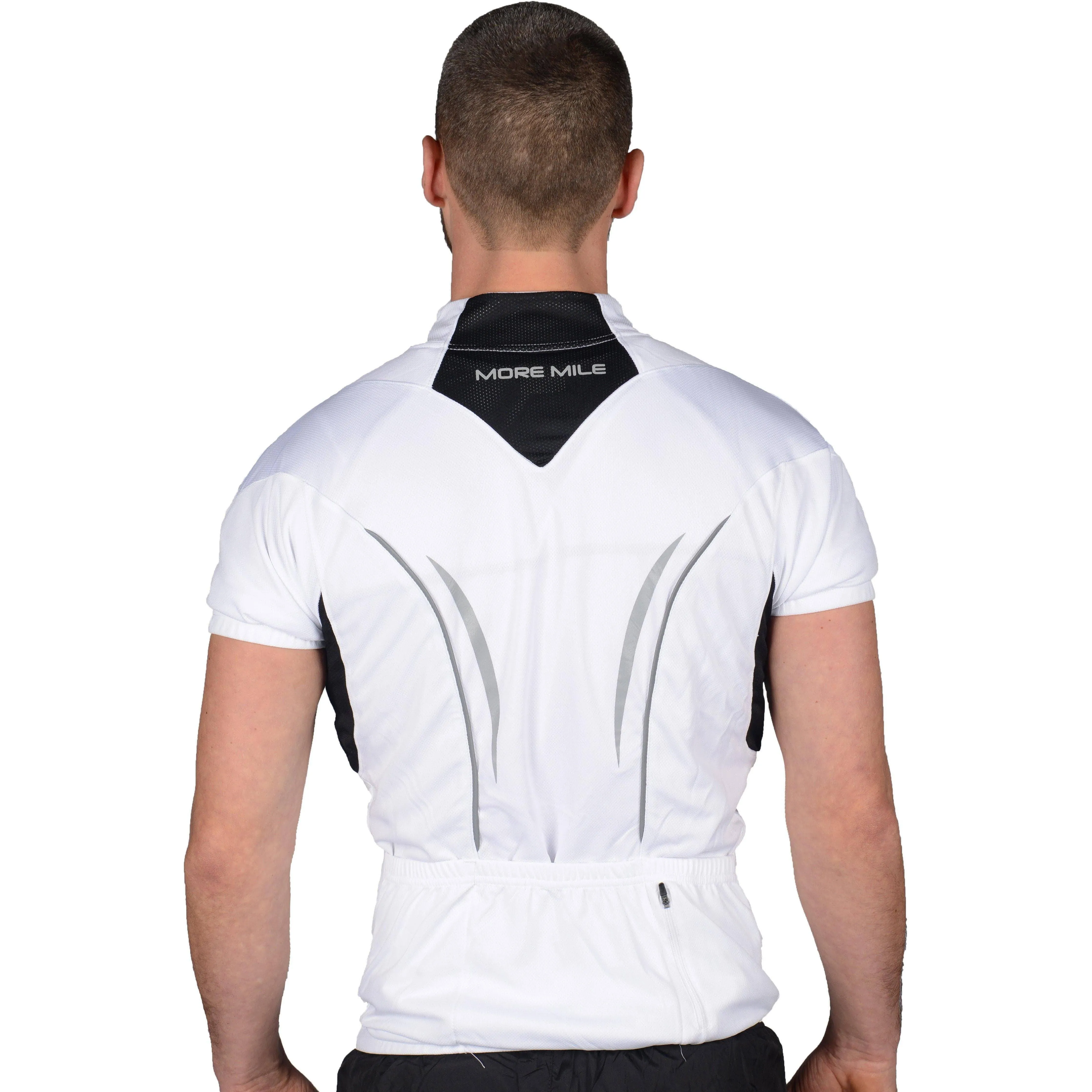Chill Style More Mile Short Sleeve Half Zip Mens Cycling Jersey - White