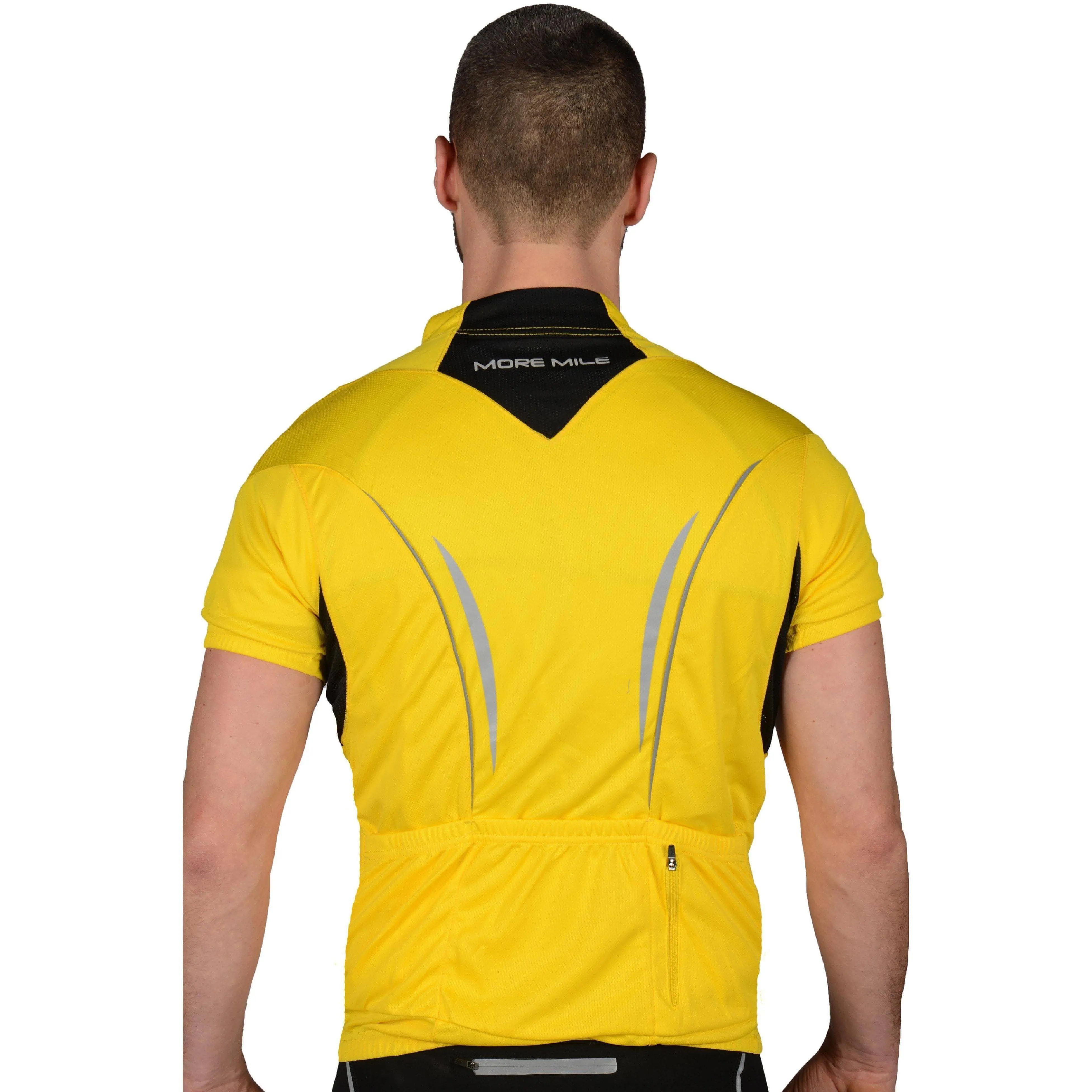 Trendy Vibes Wear Perfect Layer Wear More Mile Short Sleeve Half Zip Mens Cycling Jersey - Yellow